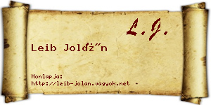 Leib Jolán névjegykártya